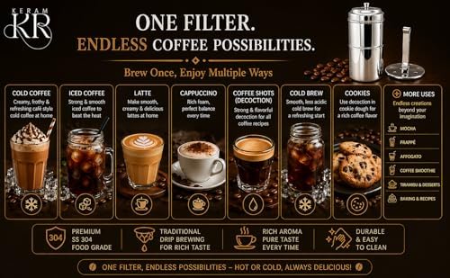 South indian filter coffee maker indian style 5.1 oz (150 ml)
