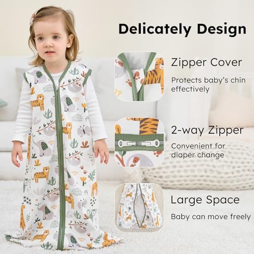 Baby Sleep Sack 0-6 Months 0.5 Tog Soft Sleeping Bag 100% Cotton
