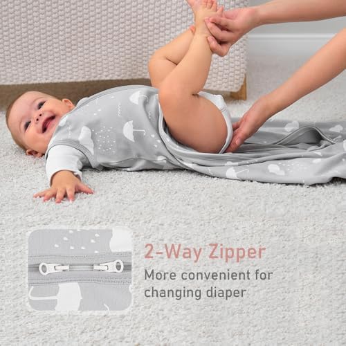 Yoofoss Baby Sleep Sack 24-36 Month 0.5TOG 100% Organic Cotton 2-Way Zipper