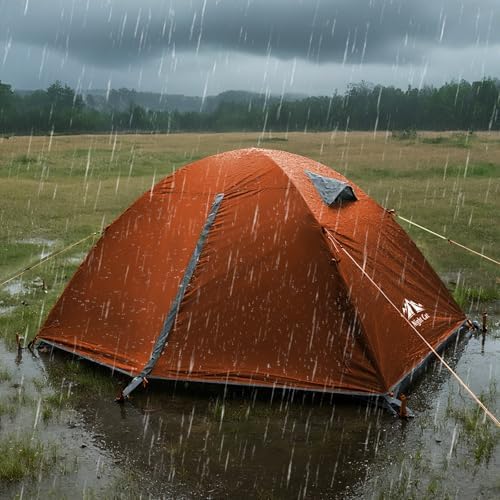 Night Cat 2-Persons Backpacking Tent: Waterproof Lightweight Camping Tent for Two People Hiking Outdoor Mountain with Aluminum Poles and Rainfly Green