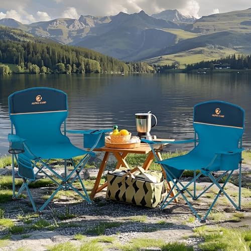 ALPHA CAMP Folding Camping Chair for Adults Lawn Chair for Camping Outdoor