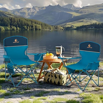 ALPHA CAMP Folding Camping Chair for Adults Lawn Chair for Camping Outdoor