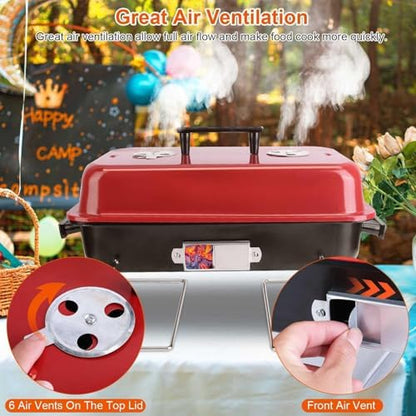 Portable Charcoal Grill for Outdoor Cooking Small Tabletop BBQ Grill