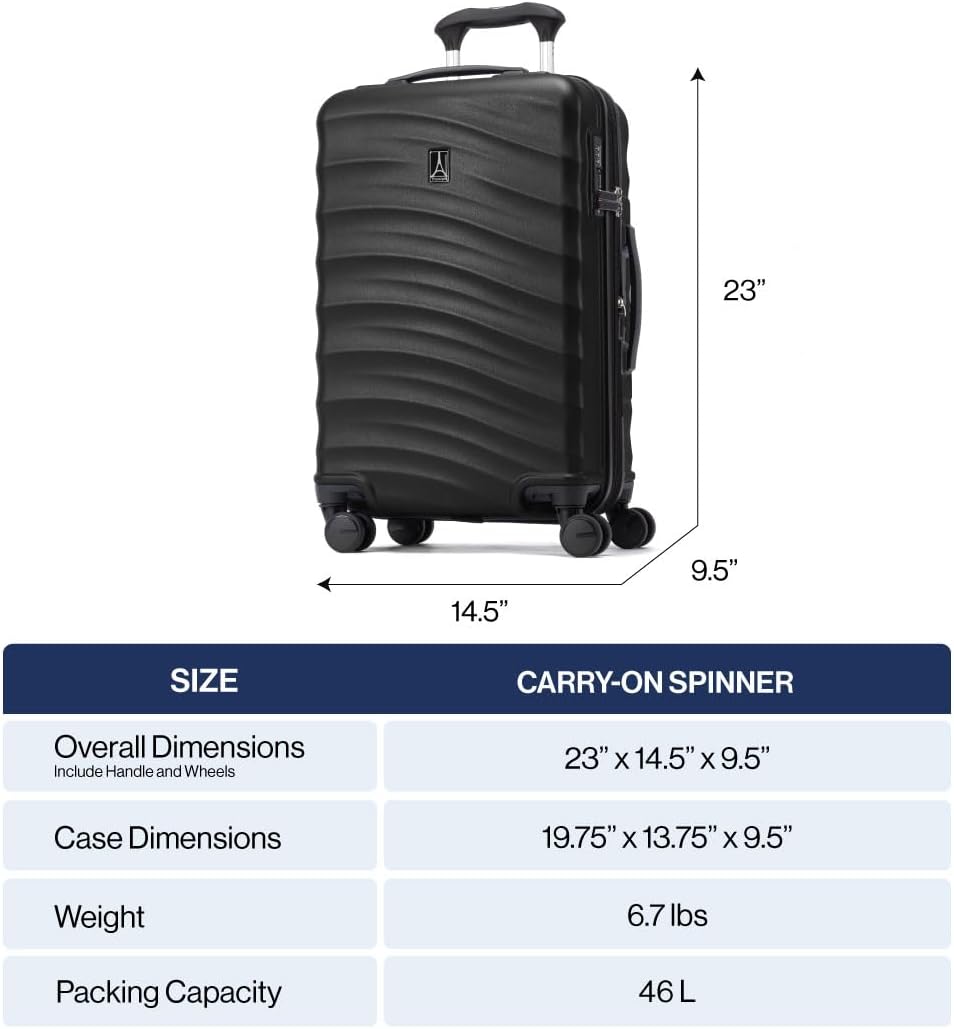 Travelpro Maxlite Air V2 Hardside Expandable Carry on Luggage, 8 Spinner Wheels, Lightweight Hard Shell Suitcase, TSA lock, Shadow Grey, Carry On 21-Inch