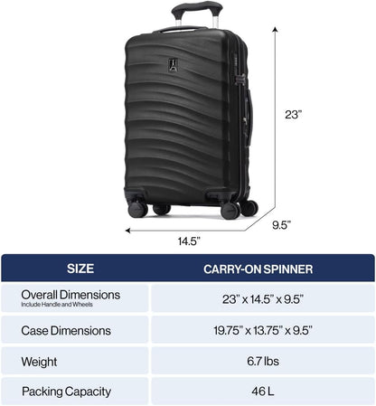 Travelpro Maxlite Air V2 Hardside Expandable Carry on Luggage, 8 Spinner Wheels, Lightweight Hard Shell Suitcase, TSA lock, Shadow Grey, Carry On 21-Inch