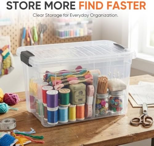 Superio 8.7 Quart Clear Plastic Storage Boxes with Lids, Stackable Organizer Containers, BPA-Free Storage Bins for Home, Office, School & Dorm, 1 Pack
