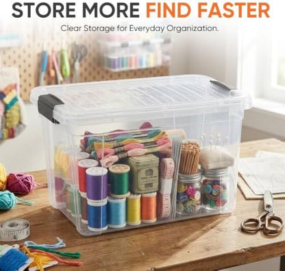 Superio 8.7 Quart Clear Plastic Storage Boxes with Lids, Stackable Organizer Containers, BPA-Free Storage Bins for Home, Office, School & Dorm, 1 Pack