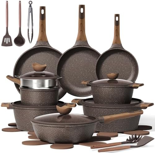 CAROTE 26pcs Pots and Pans Set, Nonstick Cookware Sets