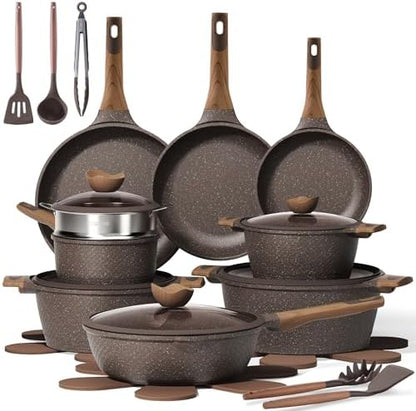 CAROTE 26pcs Pots and Pans Set, Nonstick Cookware Sets