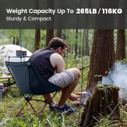 CAMEL CROWN Portable Camping Chair Folding Compact Lawn Lightweight Backpacking Chair with Carry Bag for Outdoor Hiking Beach Travel Picnic Festival Navy Blue 2pc