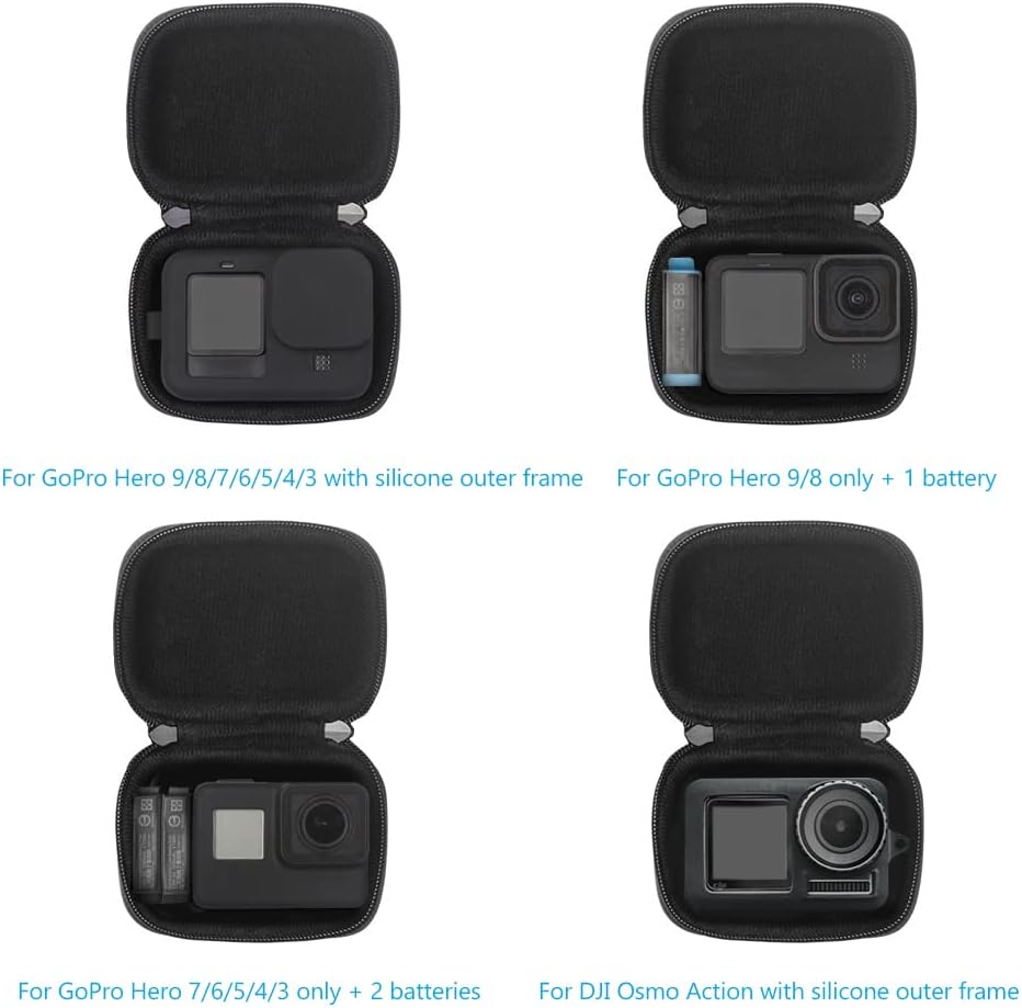 JSVER Carrying Case for GoPro Hero 13 Hard Travel Storage Case for Hero 13/12/11/10/9/8/7/6/5/4/3, DJI Osmo Action 5 Pro/4/3, AKASO Brave 8/EK7000/EK7000 Pro, Insta360 Ace/Ace Pro, Apexcam