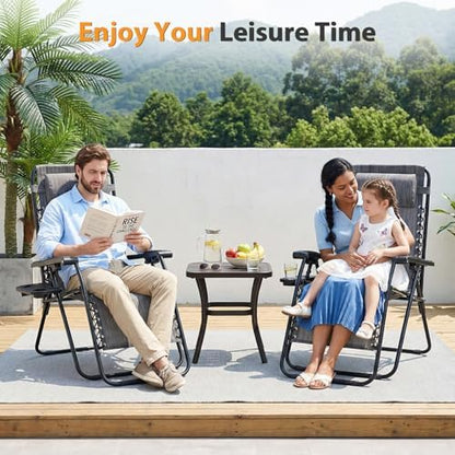 NEWBULIG Zero Gravity Chairs Set of 4, Folding Lounge Recliner Chair