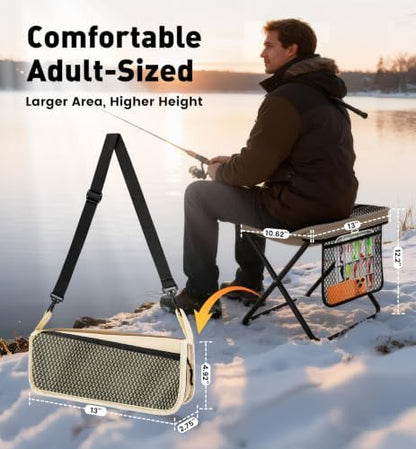 2 Pack Portable Folding Stools, 13" Height Collapsible Seat