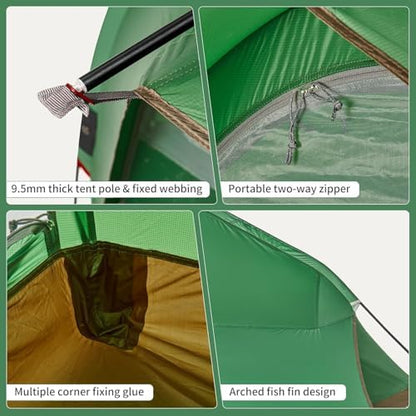 Naturehike 2-Person Camping Tent, Waterproof & Windproof, Easy to Set Up for Outdoor, Trekking, Backpacking