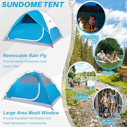 JELUCAMP 1/2/4/6 Person Dome Tents for Camping Lightweight Backpacking Tent