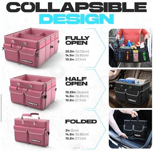 FORTEM Trunk Organizer - Foldable Car Organizer & Storage for SUVs & Trucks