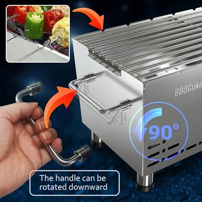 Portable Tabletop Charcoal Grill with Travel Bag, 170 Sq. In.Cooking Area