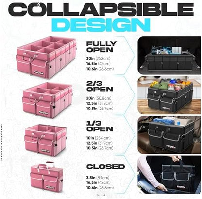 FORTEM Trunk Organizer - Foldable Car Organizer & Storage for SUVs & Trucks