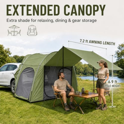 SUV Tailgate Tent Universal 2-3 Person Water-Resistant Easy Setup Camping