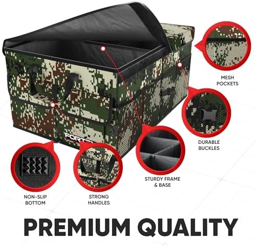 FORTEM Trunk Organizer - Foldable Car Organizer & Storage for SUVs & Trucks