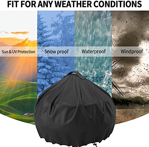 Grill Cover for George Foreman and Cuisinart,Outdoor/Indoor Electric Grills Cover,Waterproof BBQ Round Grill Cover-20x18 Inch