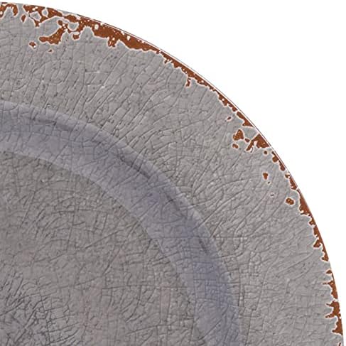 Gibson Home Mauna Melamine Plastic Dinnerware Set, Service for 4 (12pcs), Grey Rustic