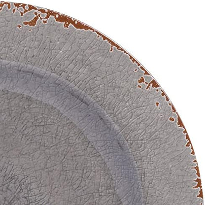 Gibson Home Mauna Melamine Plastic Dinnerware Set, Service for 4 (12pcs), Grey Rustic