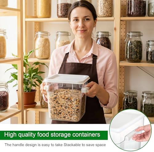 FoldTier 2 Pcs Square Food Storage Containers, White, 4 Qt