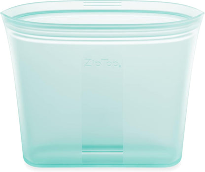 Zip Top Reusable Food Storage Bags | Sandwich Bag [Teal] | Silicone Meal Prep Container | Microwave, Dishwasher and Freezer Safe | Made in the USA