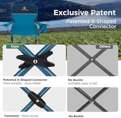 ALPHA CAMP Folding Camping Chair for Adults Lawn Chair for Camping Outdoor