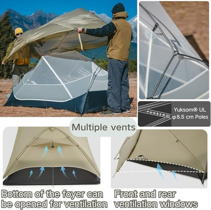 Naturehike Mongar 2 Person Ultralight Backpacking Tent for Camping