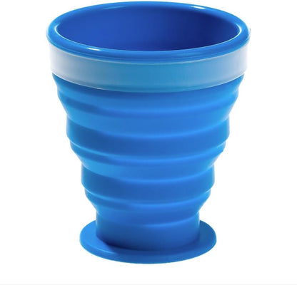 Collapsible Silicone Cup for Camping and Backpacking - Camping Dishware Gear Essentials in Blue (Made by Caddis Sports)