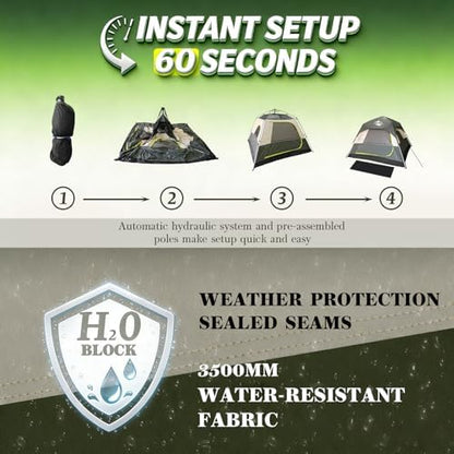 Camping Tent 2/3/4 Person Instant Pop Up Tents for Camping