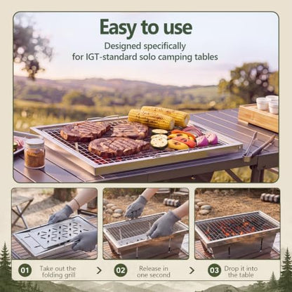 Folding Charcoal Grill Sets Compatible with IGT Table Insert