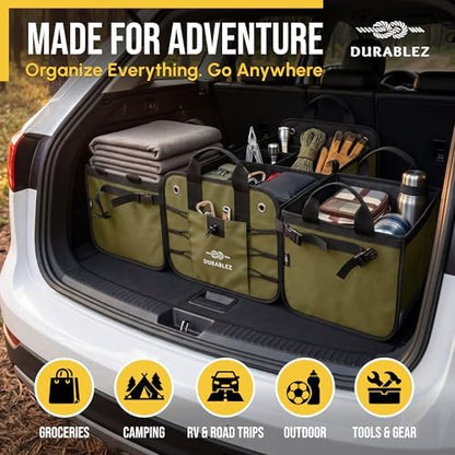 Extra Large Car Trunk Organizer System, Modular & Collapsible, Green