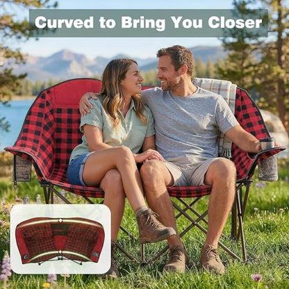 SUNNYFEEL Double Camping Chair Oversized Loveseat for Adults