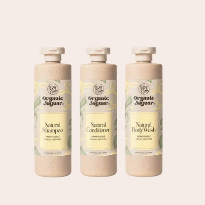 Natural Shampoo for Hair Care, Sulfate Free Shampoo with Castor Oil, Honeysuckle, Glycerin, Aloe Vera & Mild Thickening Agent, Dry to Color Treated to All Hair, 13.5 fl oz