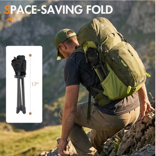 Portal 2 Pack Tall Folding Tripod Stool Portable Tripod Chair for Outdoor Camping