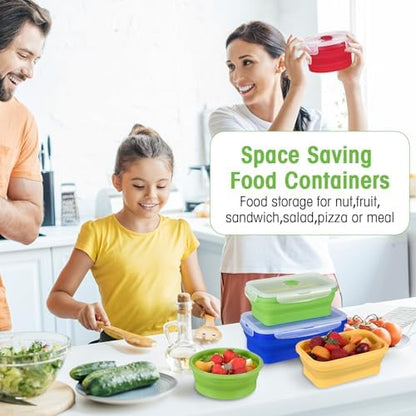 Yaomiao 16 Pack Collapsible Food Storage Container with Lid,Bright Colors