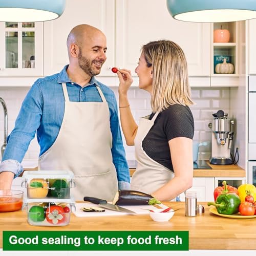 FoldTier 2 Pcs Square Food Storage Containers, White, 2 Qt
