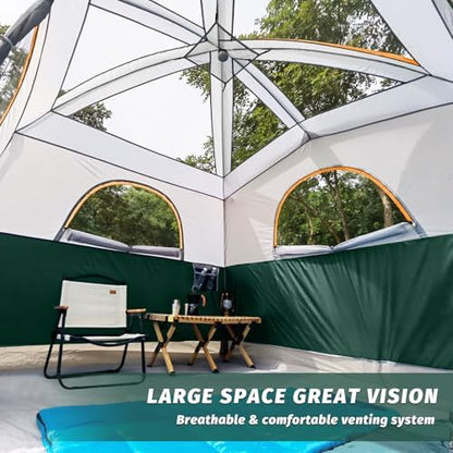 UNP 6 Person Tents for Camping Waterproof Family Cabin Tent with Rainfly