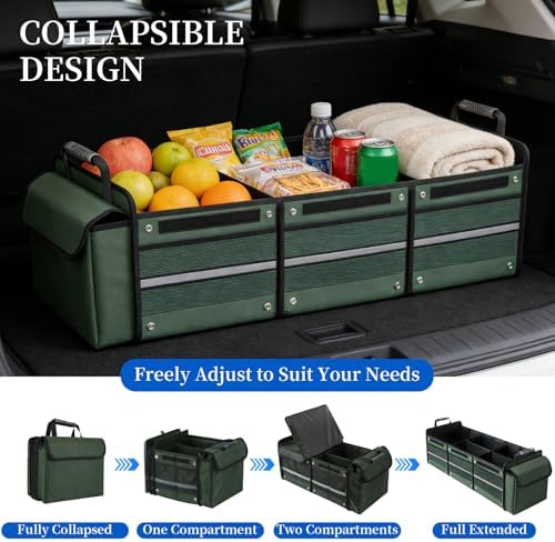 95L Collapsible Car Trunk Organizer, Detachable Insulated Cooler Bag