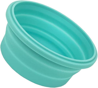 Collapsible Bowl Silicone Collapsible Container Food Storage Containers Collapsible Camping Bowl for Travel Camping Hiking with Airtight Plastic Lids and 2Pack Silicone Dish Sponges- Blue, 800ml