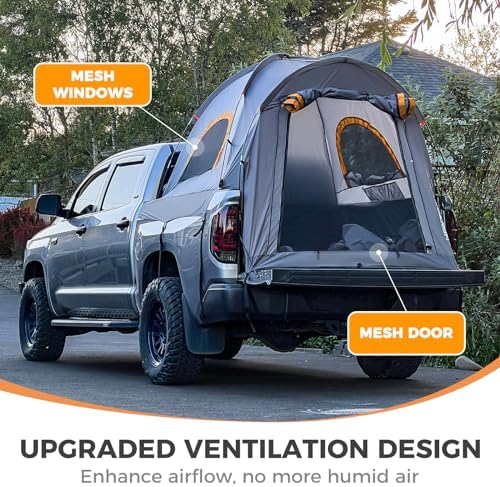 HEYTRIP Truck Bed Tent 5.5ft-6.8ft Waterproof Pickup Truck Tent Double Layer 2 Person Truck Tent Camper for Camping Fishing