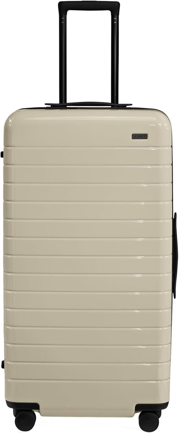 Away Large Trunk Luggage, 31 Inch Hardside Suitcase with Spinner Wheels, Lightweight & Durable, TSA Lock, Ideal for Long Trips, Salt White