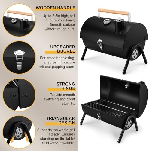Joyfair Portable Charcoal Grill with Tools Set, Small Camping BBQ Grills