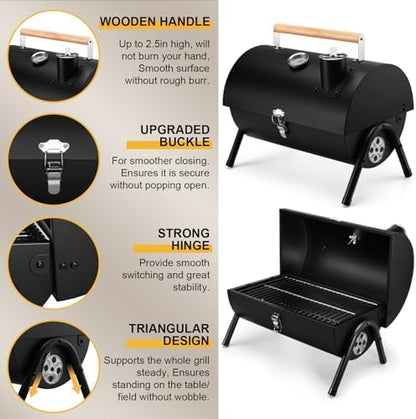 Joyfair Portable Charcoal Grill with Tools Set, Small Camping BBQ Grills