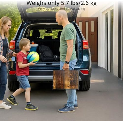 Anbte 2ft Folding Camping Table, 3 Adjustable Height 29.5", Rustic Brown