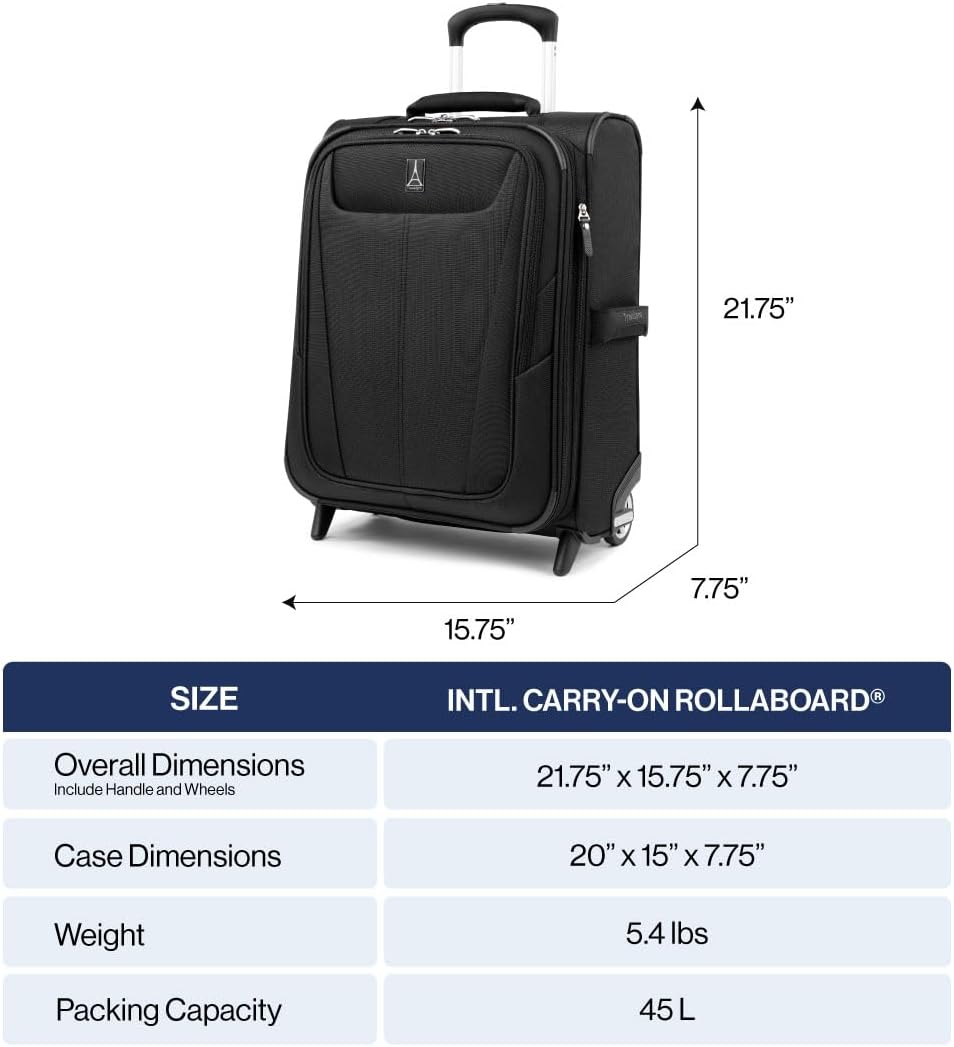 Travelpro Maxlite 5 Softside Expandable Upright 2 Wheel Carry on Luggage, Lightweight Suitcase, Men and Women, Slate Green, Carry On 20-Inch