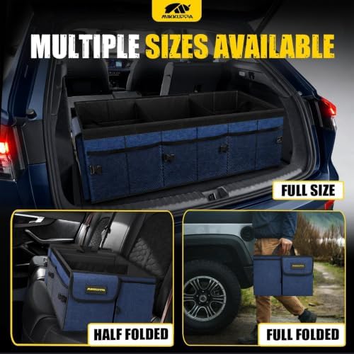 MIKKUPPA Trunk Organizer with Lid - 95L Collapsible Car Organizer, Blue